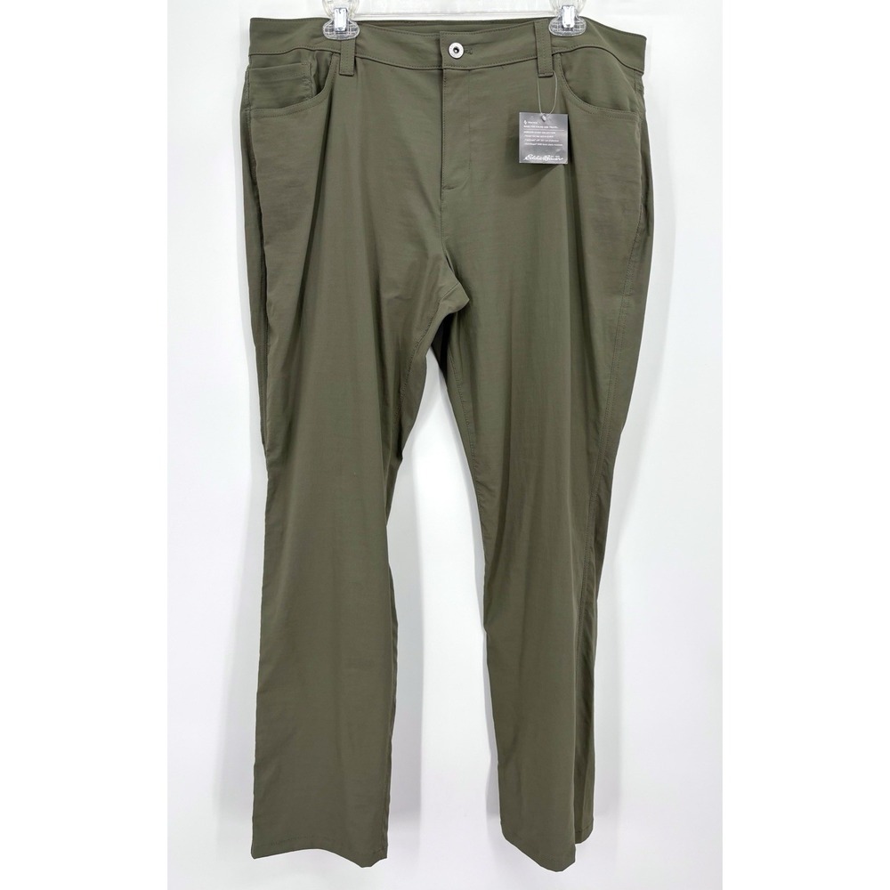 Eddie Bauer Horizon Guide Pants Women's 16 Regular Olive Green NWT Travex UPF 50